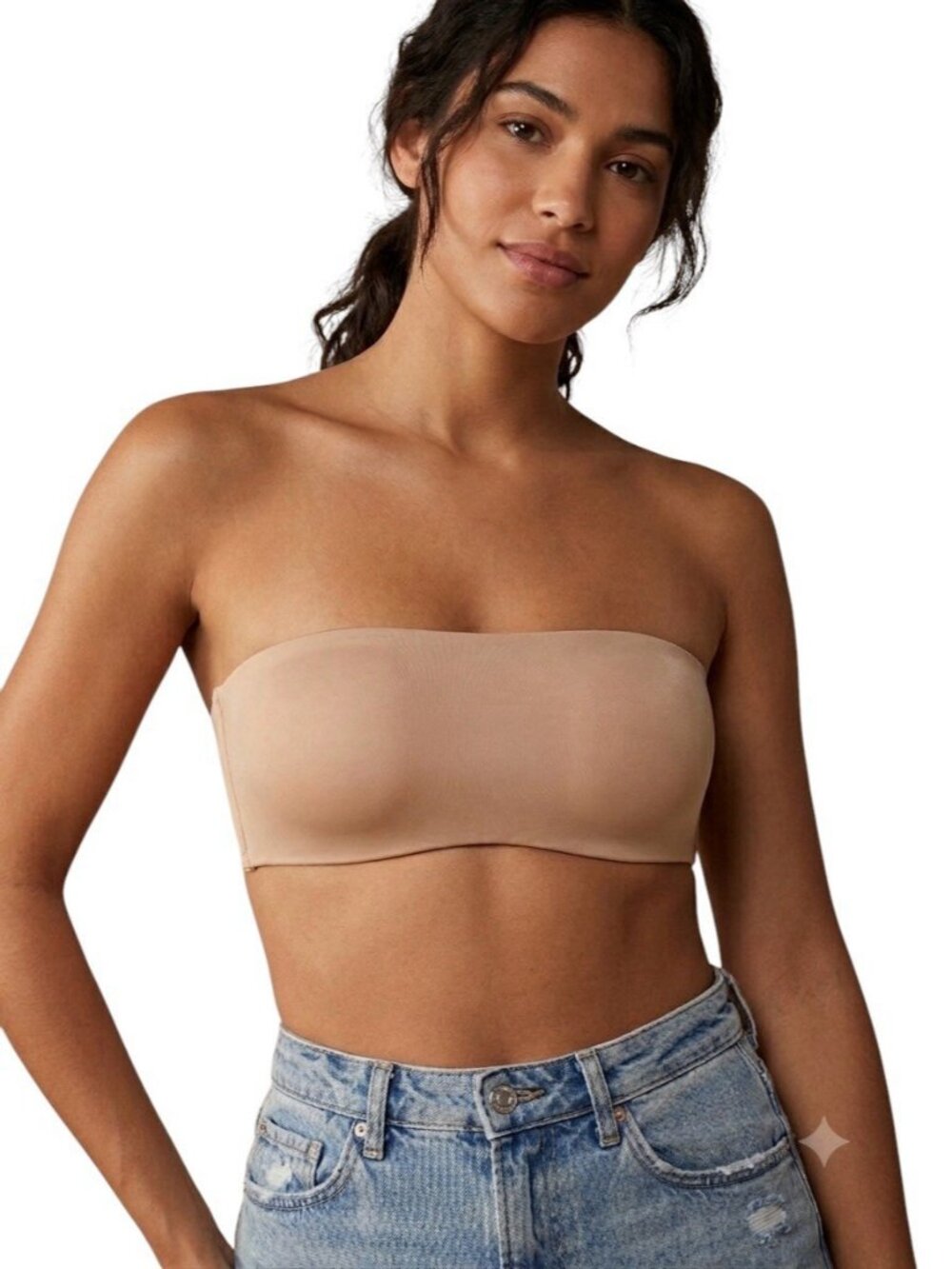 Intimissimi Ilaria Bandeau Bra S Small Honey Nude Beige Strapless Ultralight NWT